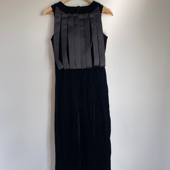 Vintage 90s JS Collections Fitted Velvet Maxi Dress with Back Draping - Picture 9 of 9